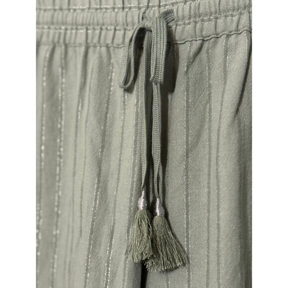 Soft Surroundings Linen Pants PM Coastal Grandma Resort Metallic Thread - Picture 3 of 11